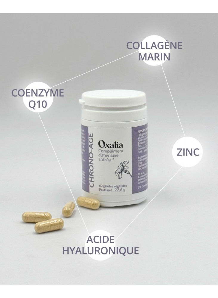 Oxalia, complément alimentaires, acide hyaluronique, zinc, vitamine C Oxalia, complément alimentaires, acide hyaluronique, zinc, vitamine C